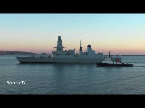 HMS DIAMOND D34 LEAVES DEVONPORT AT WESTERN KING'S AND CROSSES FIRESTONE BAY - 19th January 2017
