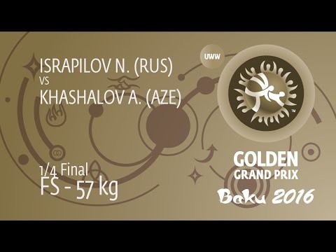 1/4 FS - 57 kg: N. ISRAPILOV (RUS) df. A. KHASHALOV (AZE) by TF, 10-0