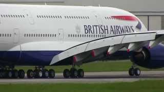 preview picture of video 'British Airways Airbus A380 G-XLEA Takeoff and Landing - Test Fly 2013, May 24th'