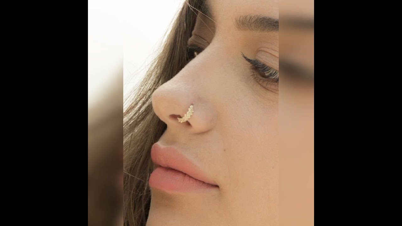 stylish gold ring nose pin design#shorts