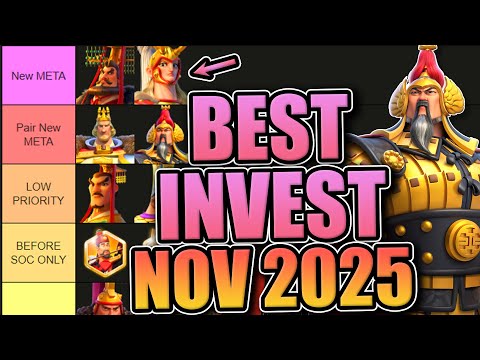 Legendary Investment Tier List [F2P & Low Spend -- Open Field] Rise of Kingdoms November 2025