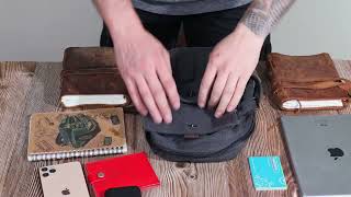 Зручний текстильний рюкзак у стилі мілітарі Vintagе 22179 чорний