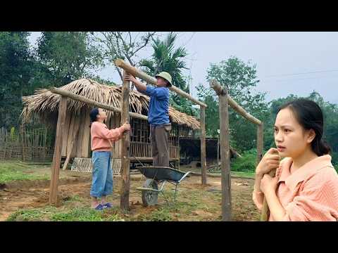 The kind man came down to thank the girl and stayed to help her build the kitchen