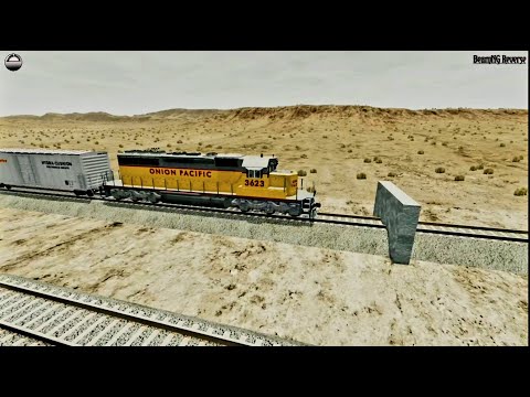 End Wall Stop the Trains || Trains vs Wall #2 - BeamNG Drive | Trains vs Wall on Railway Track