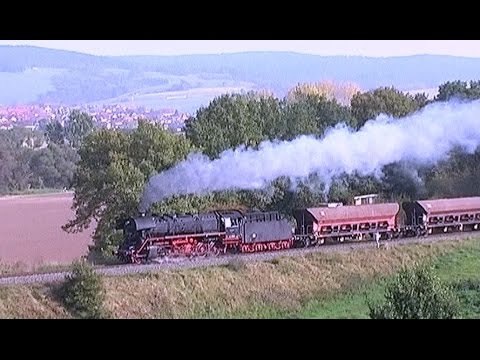 Güterzugdampflok 44 1486- 8 mit schweren Zügen beim "Werratal Finale 2007"