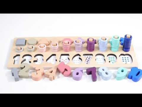 LuckiestToys - Mainan Anak Kayu / Wooden Toys Shape & Numeric Board Pastel Colour