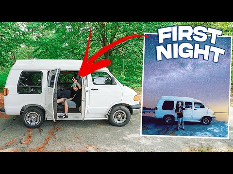 First Time SLEEPING OVERNIGHT In My Van - SOLO VAN LIFE