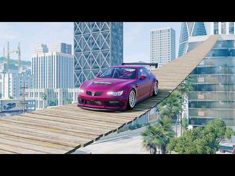 Mobil vs Suspension Bridge #15 - BeamNG Drive