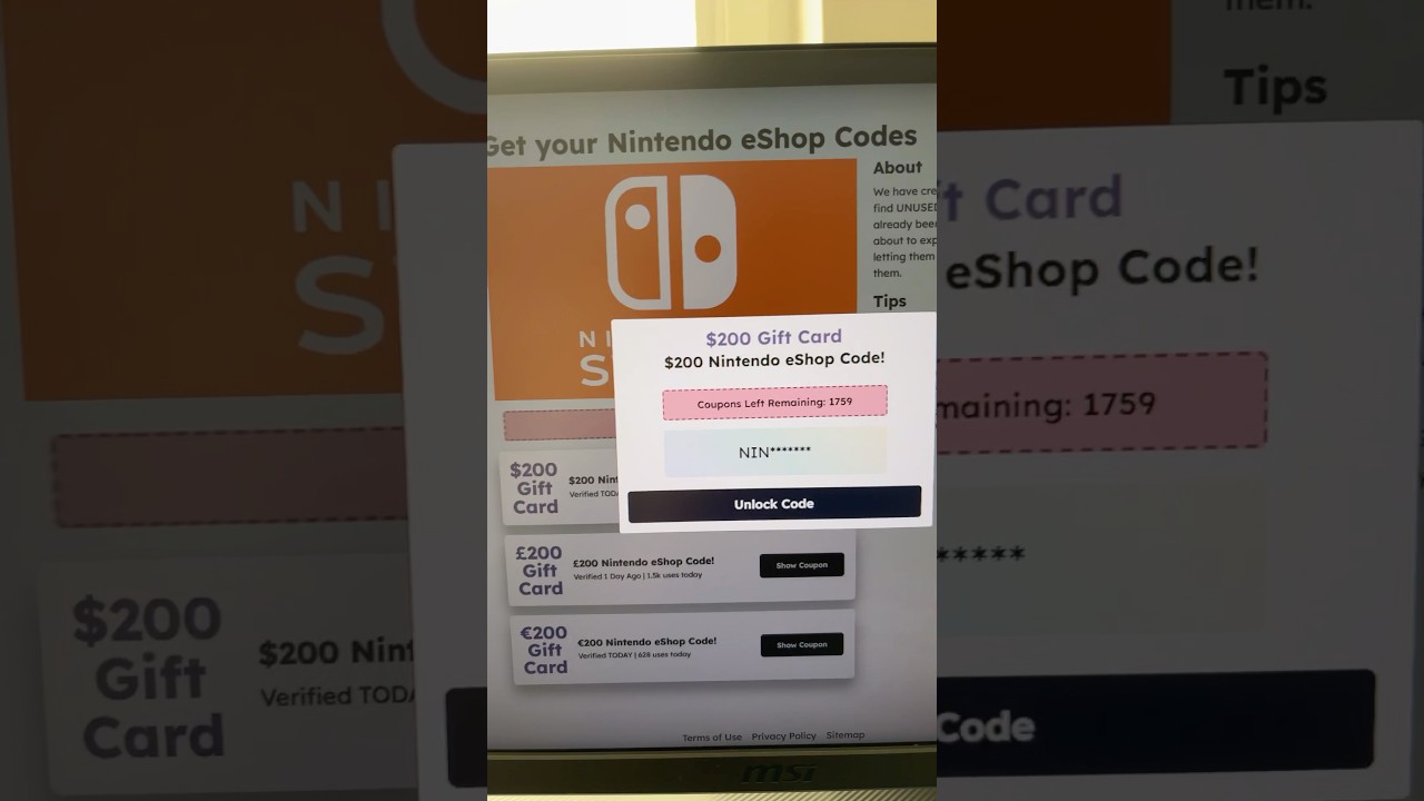 Free Nintendo eShop Codes 2026 — Real Gift Cards