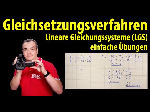 Equating methods - simple exercises - linear systems of equations | Lehrerschmidt
