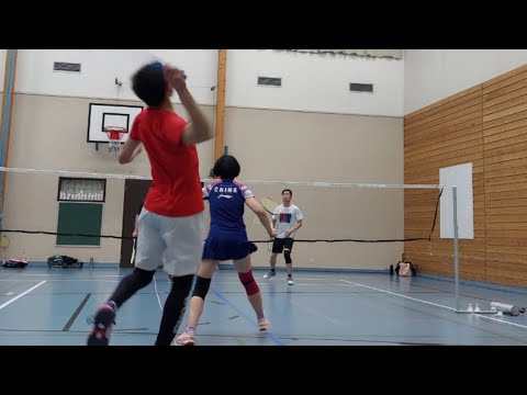 Mixed doubles vs Men's doubles BADMINTON 😄 (with friends)