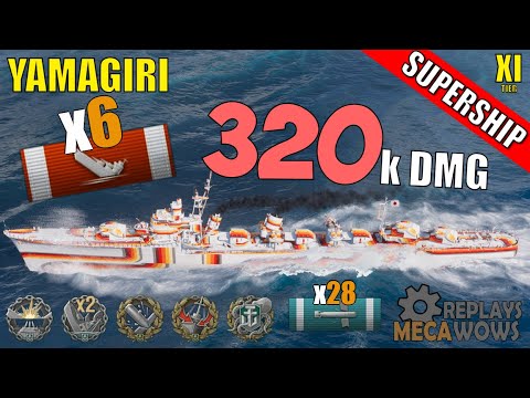 SUPERSHIP Yamagiri 6 Kills & 320k Damage | World of Warships Gameplay
