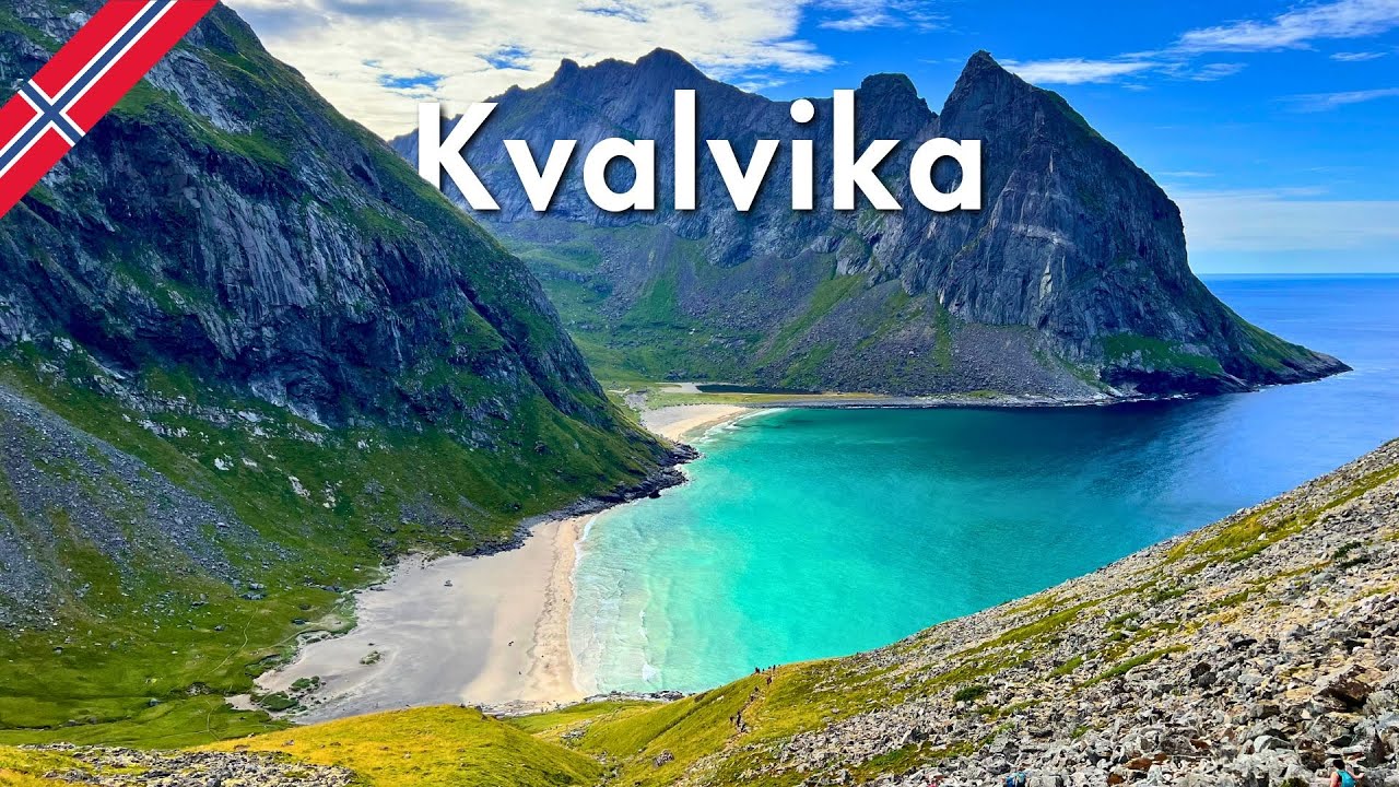 Embark on a virtual trek to Kvalvika Beach.