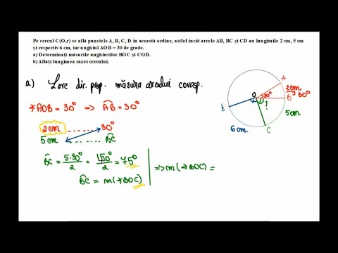 Cap.21.9 - clasa a VII-a -Cercul - Aplicație rezolvată -Unghiuri la centru. Raza cercului -