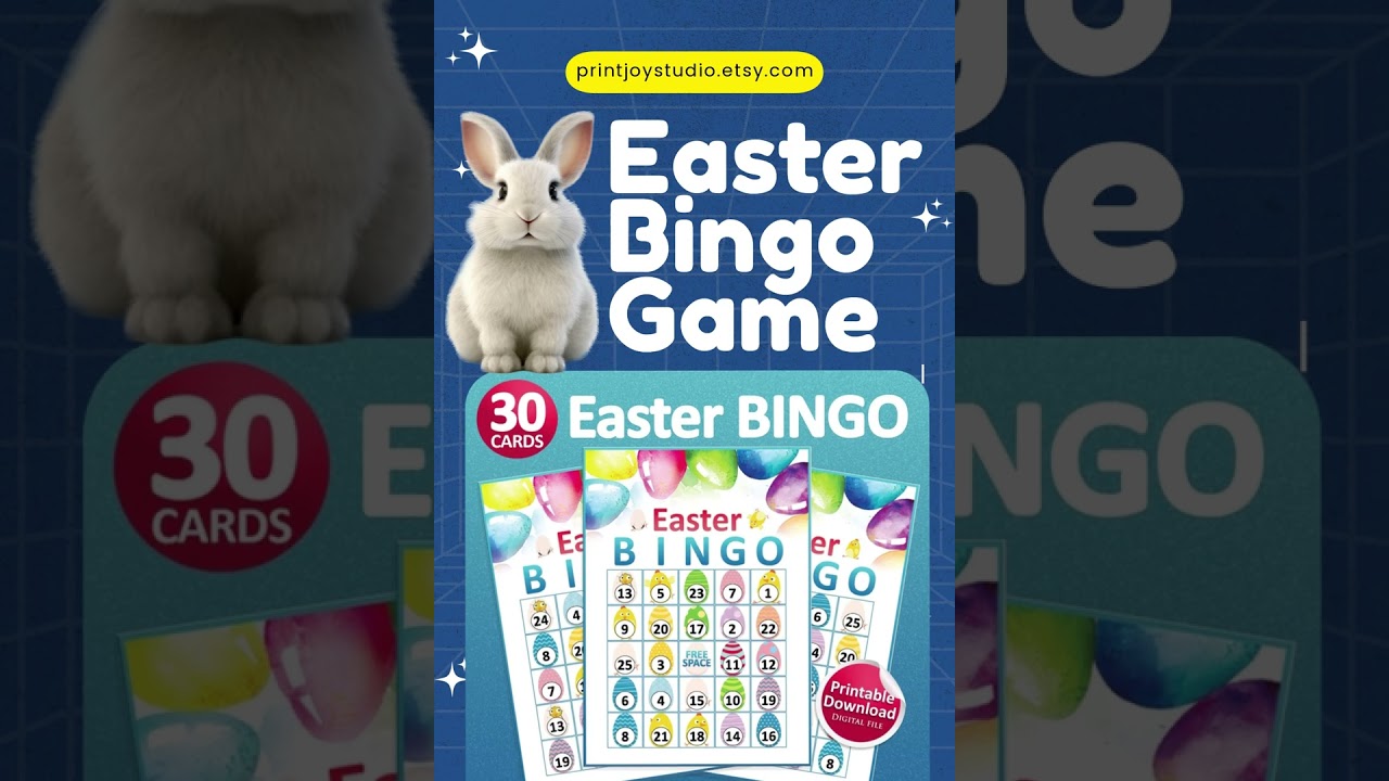 Easter Bingo Printable (30 Cards) | Fun Party Game 🐣