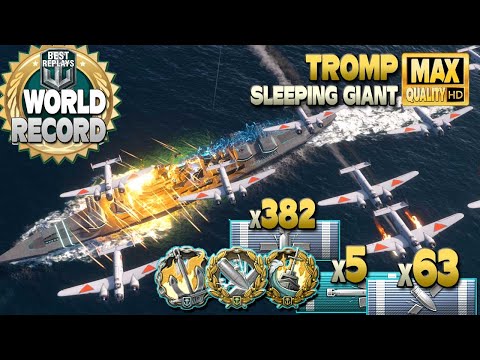 New destroyer Tromp damage record  - World of Warships