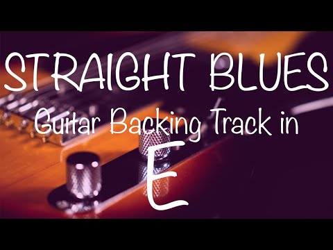 Straight Blues Guitar Backing Track in E