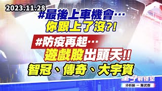 【量子戰情室】#陳武傑1128 #最後上車機會…你跟上了沒?! #防疫再起…遊戲股出頭天!!智冠、傳奇、大宇資 (圖)
