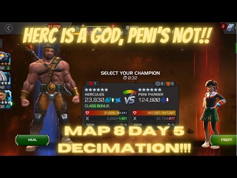 Hercules Destroys Map 8 Day 5 Peni Parker | Yet Another Uneventful Day For a God | MCOC