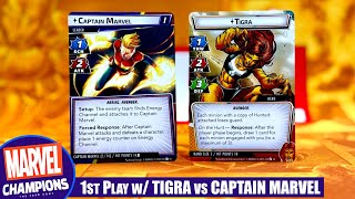 Marvel Champions Civil War Solo Playthrough with TIGRA vs CAPTAIN MARVEL  |  Fantasy Flight Games