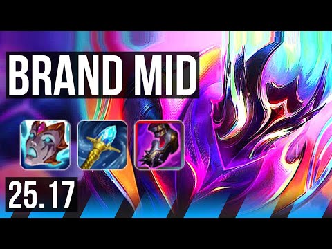 BRAND vs YASUO (MID) | 6 solo kills, Legendary | EUNE Master | 25.17