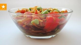 Смотреть онлайн Вегетарианский белковый салат с бобами
