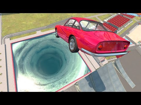 Beamng drive  - Jumps to Giant Pool with Water Vortex