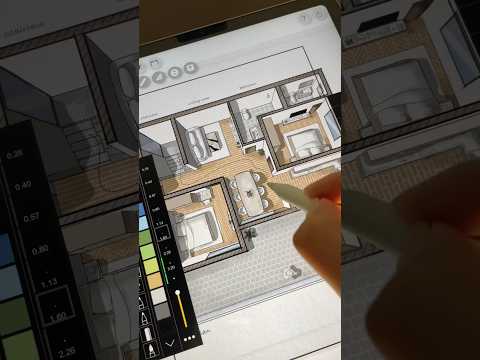 3D Architectural Floor Plan Sketch using the best iPad app for architects: Morpholio Trace