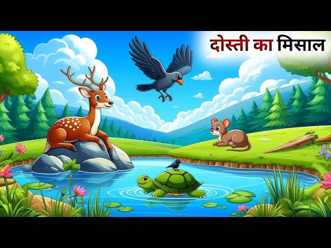 चार दोस्तों की अनोखी दोस्ती की कहानी // Panchatantra Ki Kahani // Hindi Cartoon
