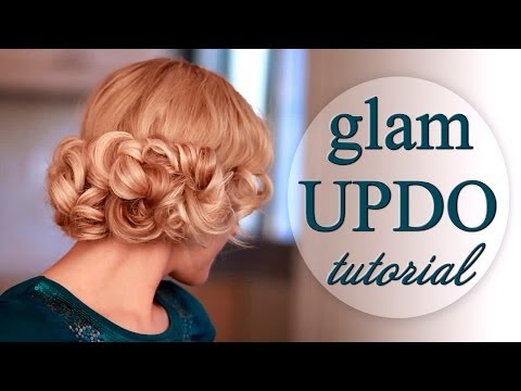 Curly updo hairstyle for wedding/party/prom. Faux bob...