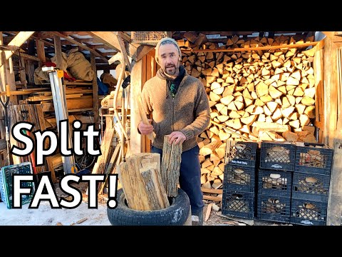 Wood Splitting Trick - SO Much Faster!