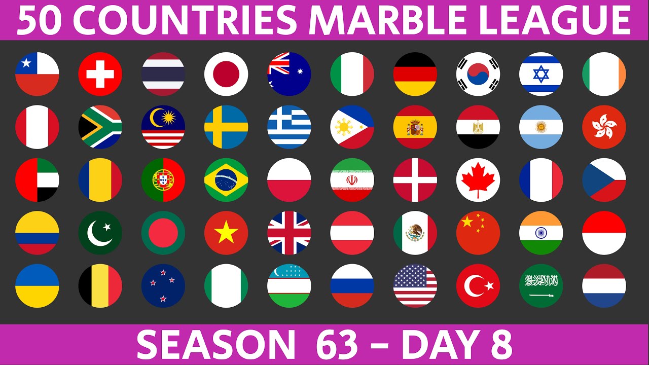 50 Countries Marble Race League Season 63 Day 8/10 Marble Race in Algodoo