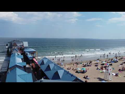 July 20th, 2022 Drone Shot of Old Orchard Beach near the Pier