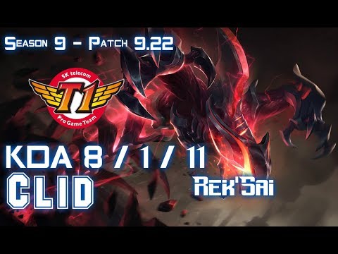 SKT T1 Clid REK'SAI vs LEE SIN Jungle - Patch 9.22 KR Ranked