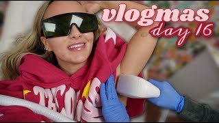 VLOGMAS DAY 16 laser hair removal... is it worth it? eating meat for the first time in years & GRWM
