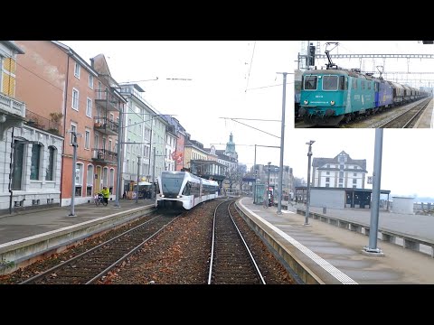 ★ 🇨🇭St. Margrethen - Romanshorn - Koblenz (CH) - Basel cab ride [11.2018] Führerstandsmitfahrt