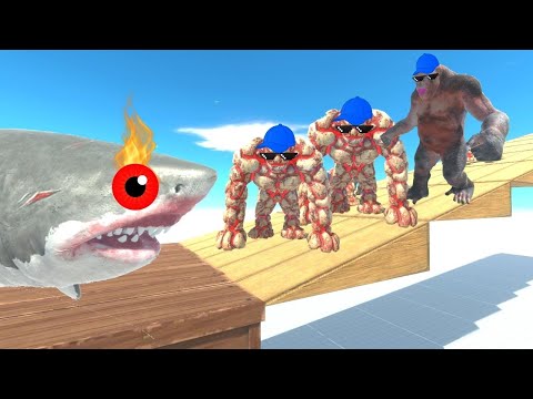 CHALLENGE  RAMP OF THE INFERNALS + PRIMATES  FINDING MEGALODON  -  ANIMAL REVOLT BATTLE SIMULATOR