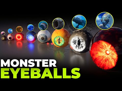 Monster Eye Size Comparison 3D | SCP-169 vs Sea Eater vs Bloop vs Julia vs World Serpent vs Zunesha