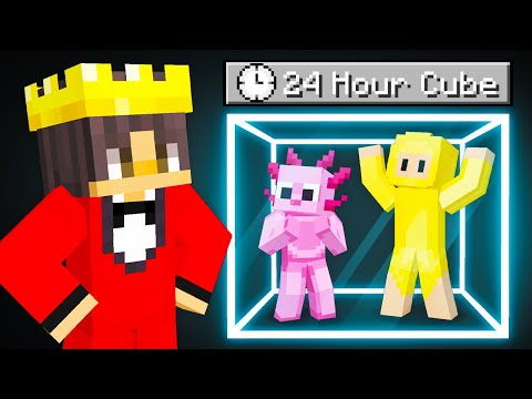 Locking Friends In A 24 HOUR CUBE In Minecraft!