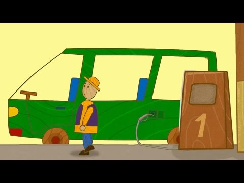Çizgi film 'Çocuklar için arabalar' - Benzin istasyonu.