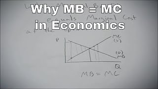 What marginal benefit equals marginal cost means in economic terms