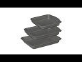 Auflaufform 3er Set Grau - Metall - 43 x 5 x 29 cm