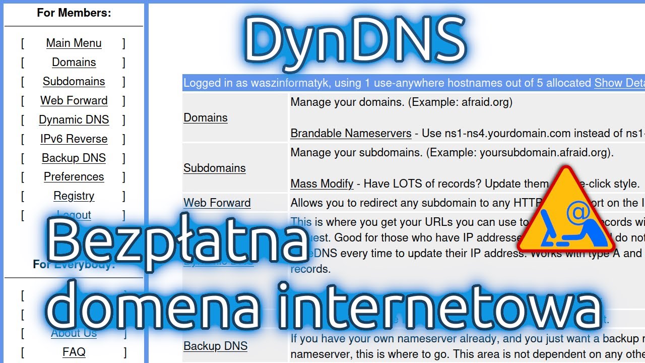 Free Internet Domain - DynDNS