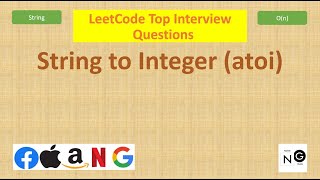 YouTube video 'String to Integer atoi | Top Interview | Facebook Microsoft'