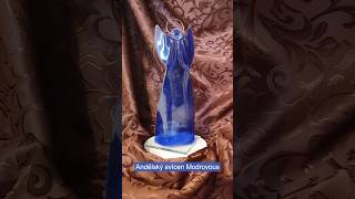 Anděl - skleněný svícen