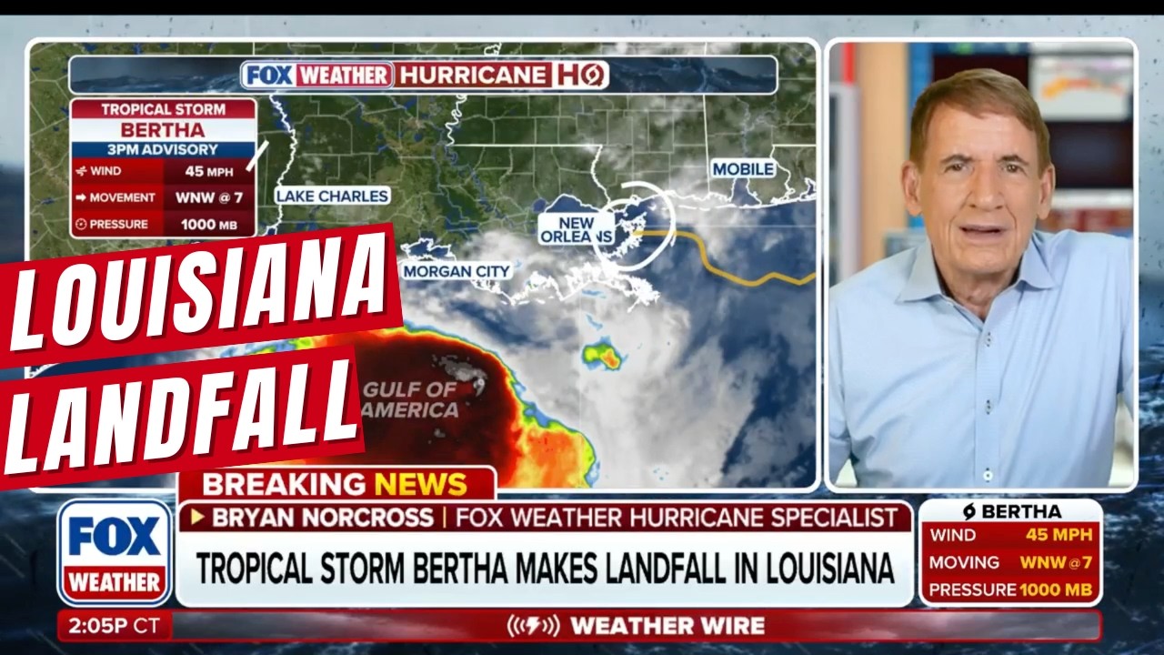 Tropical storm conditions along the Gulf Coast