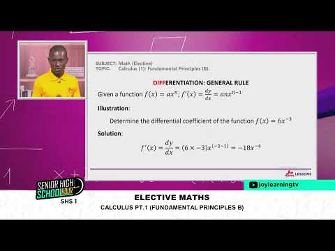 SHS 1 - Elective maths - Calculus PT 1 (fundamental principles B)