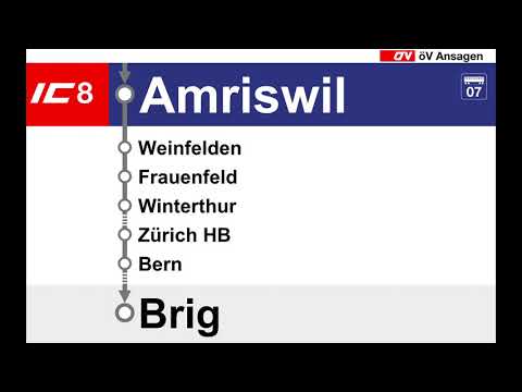 SBB Ansagen - IC 8 Romanshorn – Zürich – Bern – Brig