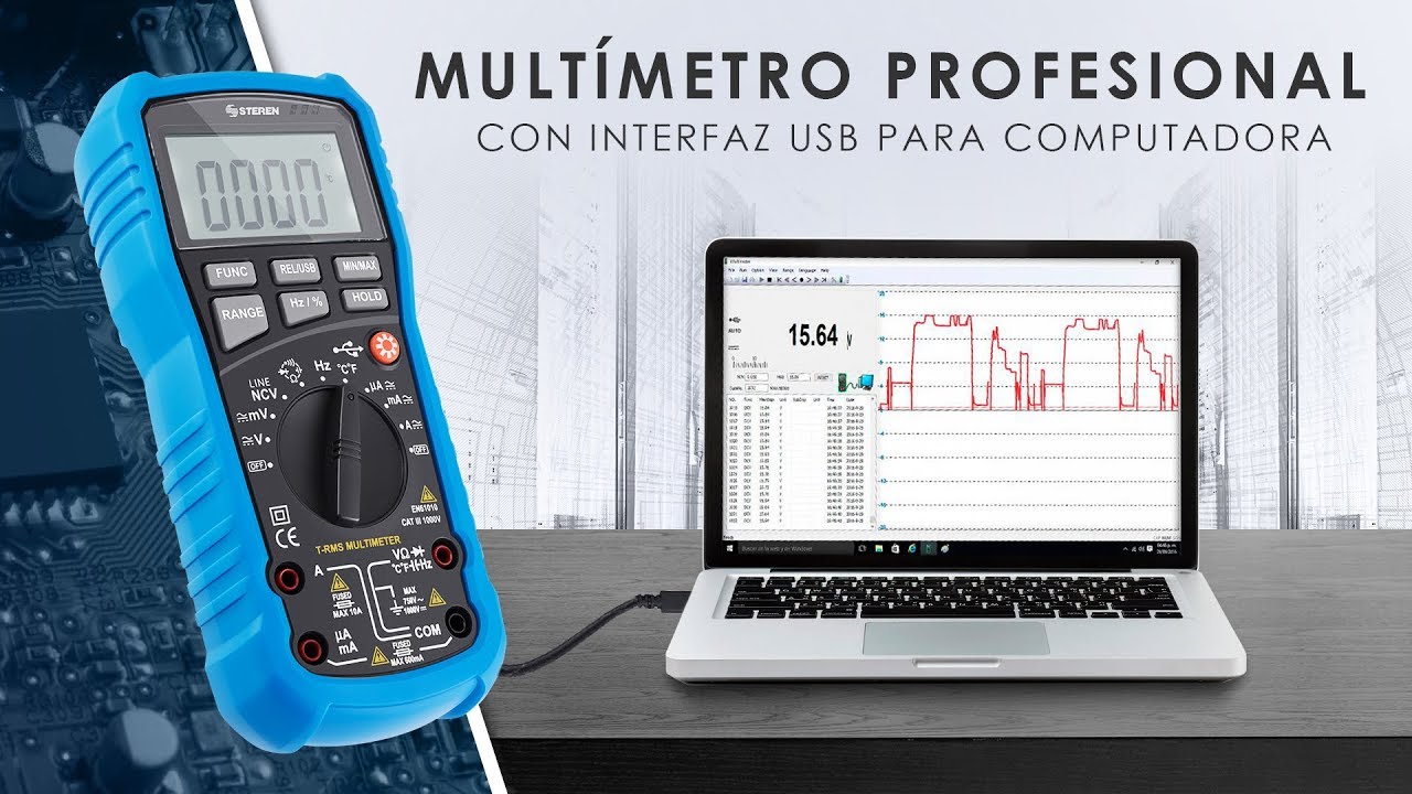 MULTÍMETRO PROFESIONAL CON INTERFAZ USB PARA COMPUTADORA / MUL-605