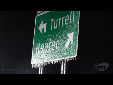 02-10-2021 Turrell,  AR - Ice Storm Warning - Trees, Cars, Power Lines Encased in Ice